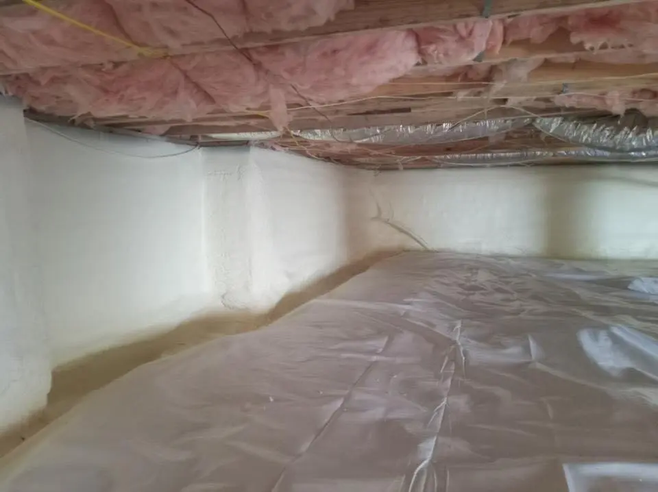 Crawl space encapsulation with closed-cell spray foam for Attic Insulation in Warwick
